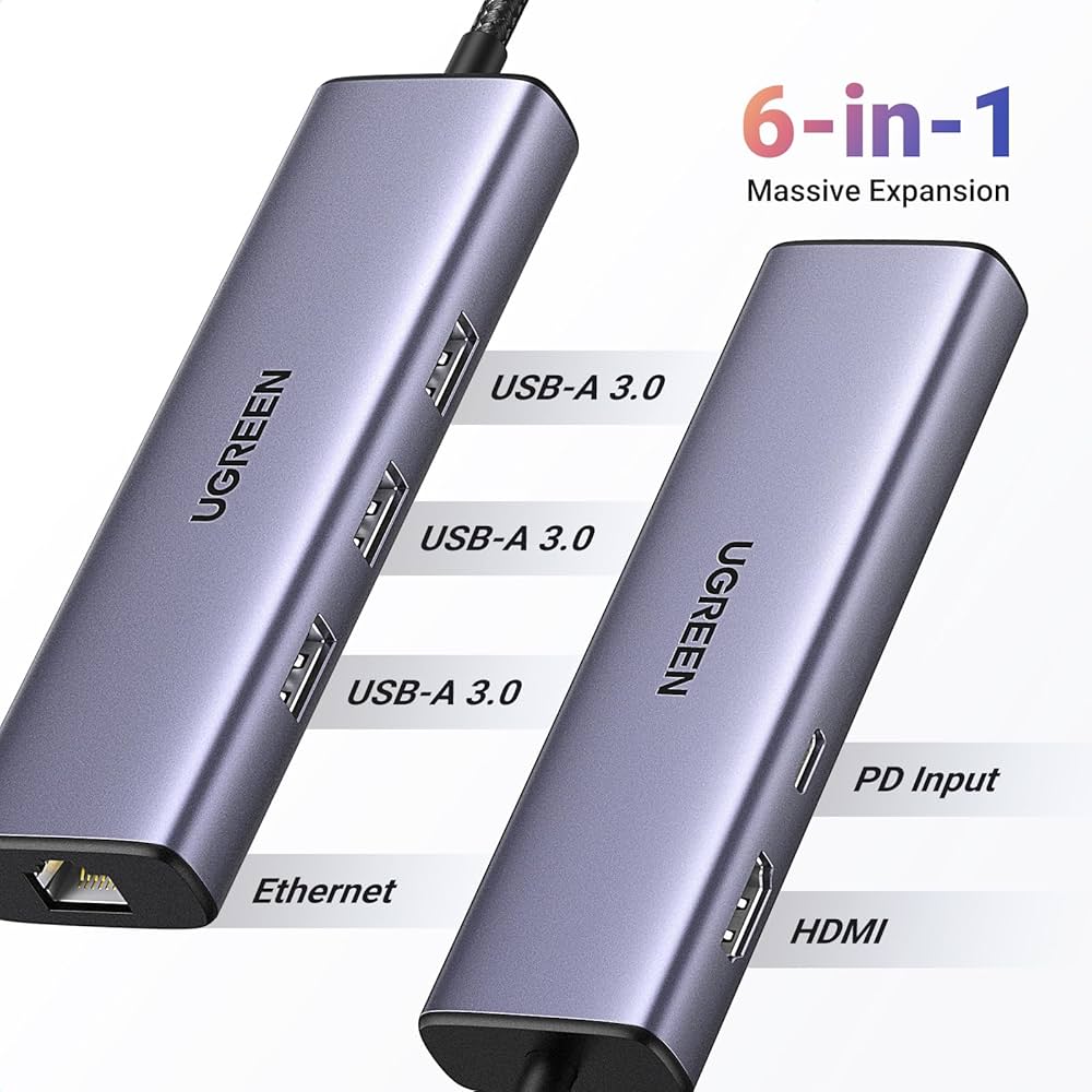 えってぃ Amazon.com: UGREEN Revodok 6 in 1 USB C Hub Gigabit Ethernet